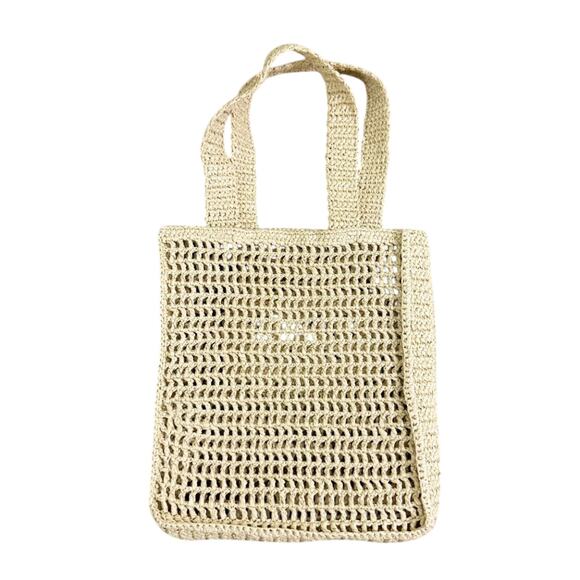 NWOT Obagi Medical Tan Raffia Tote Bag Open Top - Picture 2 of 5
